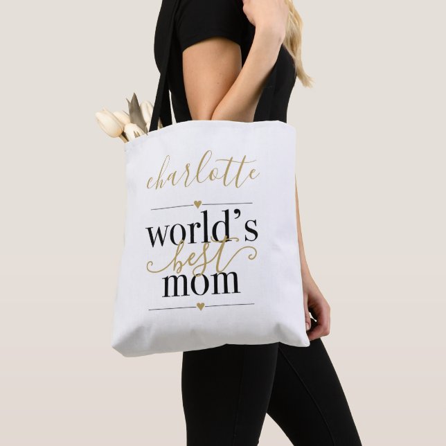 Welten beste Mama Personalisiert Black and Gold Tasche (Von Nahem)