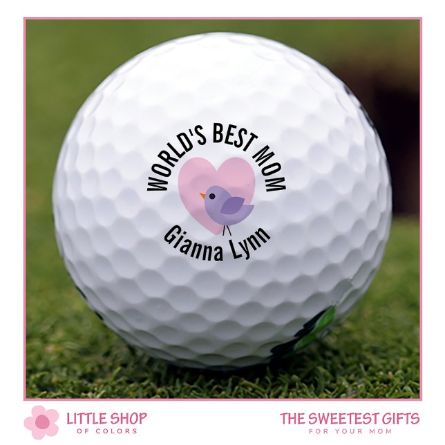 Welten Beste Mama Rosa Herz Mit Monogramm Golfball (Von Creator hochgeladen)