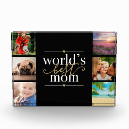 Welten Beste Mama Schwarz und Gold 6 Fotoblock