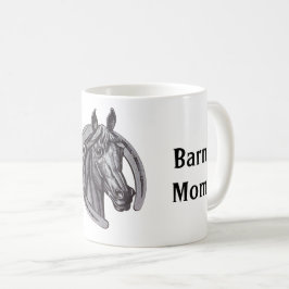 Welten Beste Mama Sketch Schwarz-weißes Pferd Kaffeetasse