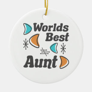 Welten Beste Tante Retro Keramik Ornament