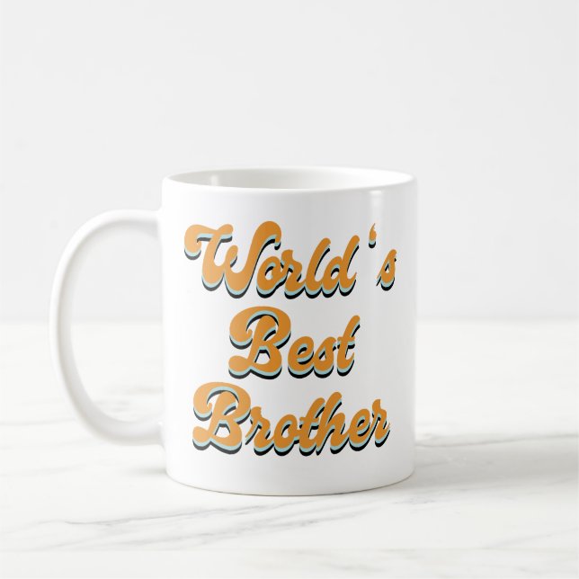 Welten Bester Bruder Retro Personalisiert Kaffeetasse (Links)