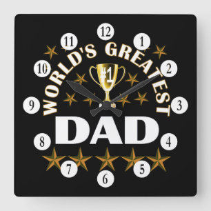 Welten-bester Vater Quadratische Wanduhr