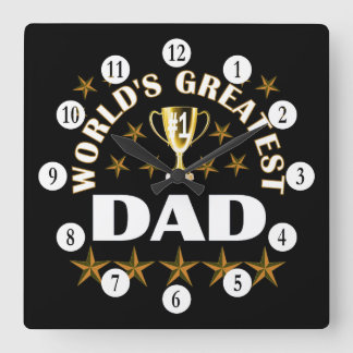 Welten-bester Vater Quadratische Wanduhr