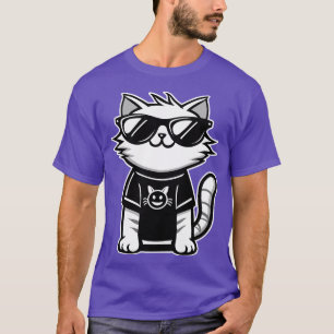 Welten Coolste Katze mit Sonnenbrille Lila T-Shirt