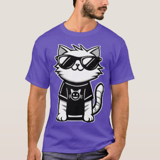 Welten Coolste Katze mit Sonnenbrille Lila T-Shirt