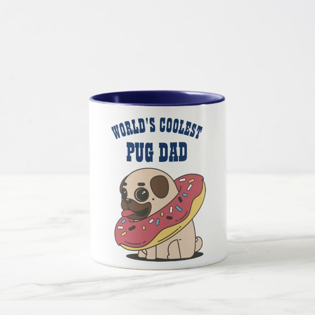 Welten Coolster MOPS VATER - Funny dog donut Carto Tasse (Zentrum)