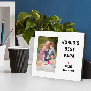 Welten Das beste Papa Personalisiertes Foto Fotoplatte