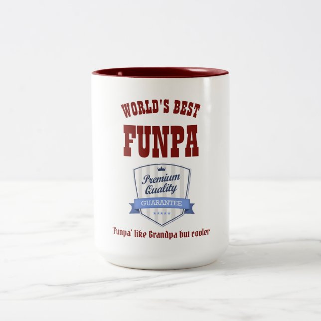 Welten die beste FUNPA - wie Opa, aber Cooler - Ge Zweifarbige Tasse (Mittel)