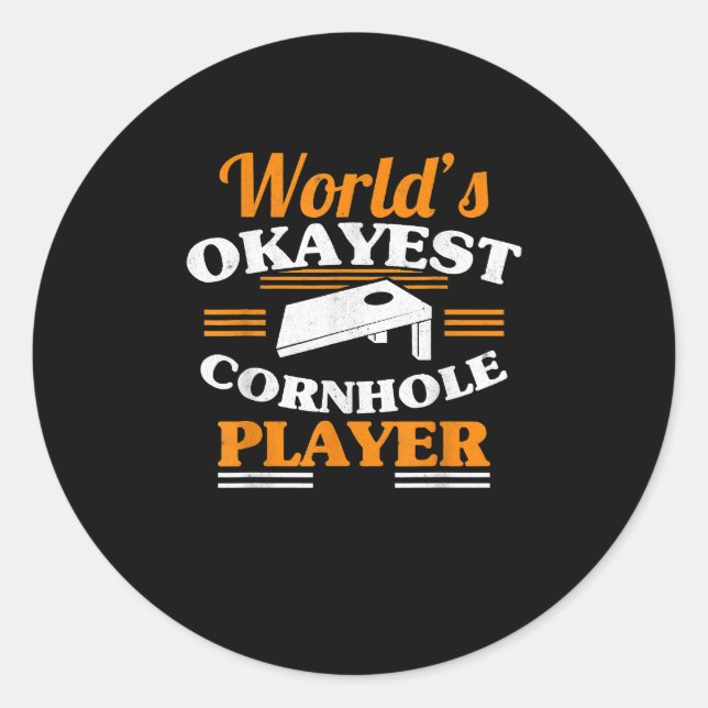 Welten, die in einem Cornhole-Spiel sind Runder Aufkleber (Vorderseite)
