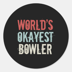 Welten, die mit dem Yoga-Bowling-Crew arbeiten Runder Aufkleber