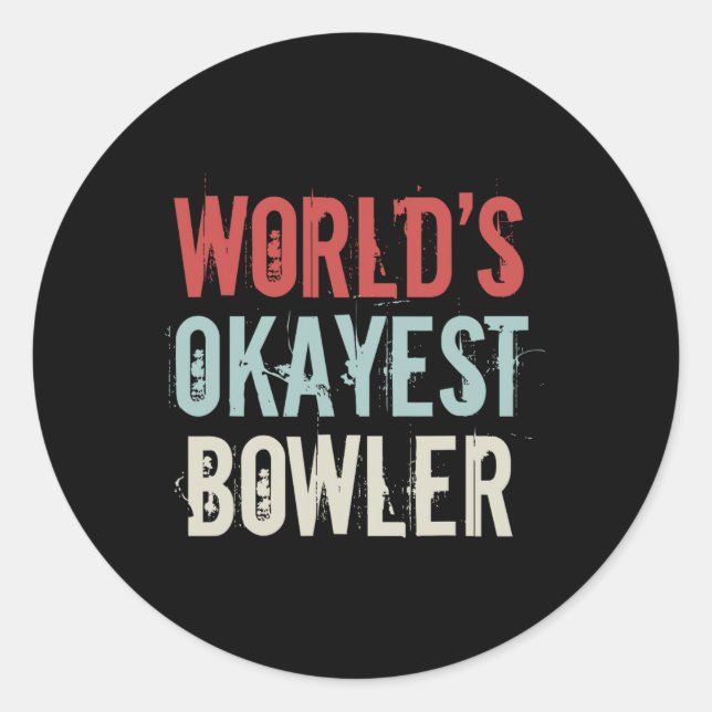 Welten, die mit dem Yoga-Bowling-Crew arbeiten Runder Aufkleber (Vorderseite)