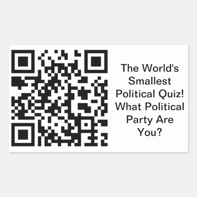 Welten kleinstes politisches Quiz Rechteckiger Aufkleber (Vorderseite)