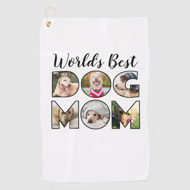 Weltester Hund Mama 6 Fotocollage Dog Lover Golfhandtuch (Vorderseite)