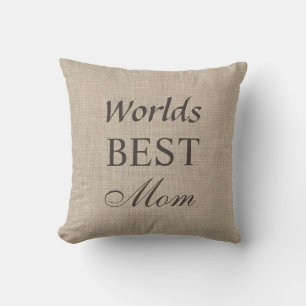 Weltet beste Mama Kissen auf Burlap