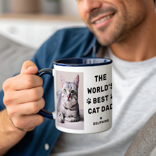 Weltet den besten Cat Vater Navy Zwei Foto Pet Lov Tasse
