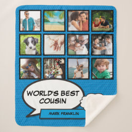 Weltet den besten Cousin Cool Fun Comic FotoCollag Sherpadecke