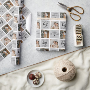 Weltet ihr Bestes Daddy 2 Foto Wrapping Paper Geschenkpapier