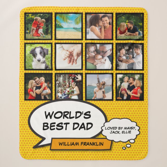Weltet ihr bestes Vater Foto Collage Fun Cooles Co Sherpadecke (Vorderseite)