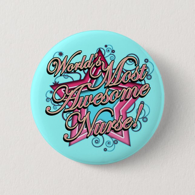 Weltfantastischste Krankenschwester Button (Vorderseite)