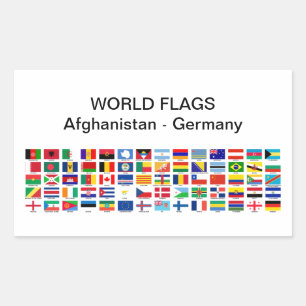 Weltflaggen: Afghanistan - Deutschland Rechteckiger Aufkleber