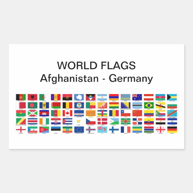 Weltflaggen: Afghanistan - Deutschland Rechteckiger Aufkleber (Vorderseite)
