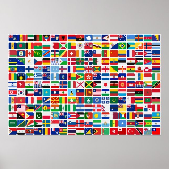 Weltflaggen aller Länder Poster (Vorne)