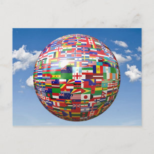 Weltflaggen in der Welt Postkarte