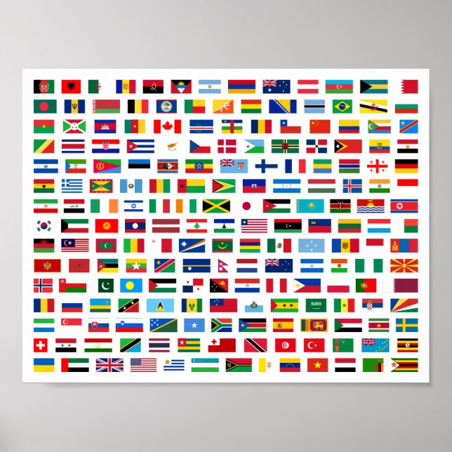 Weltflaggen Poster (Vorne)