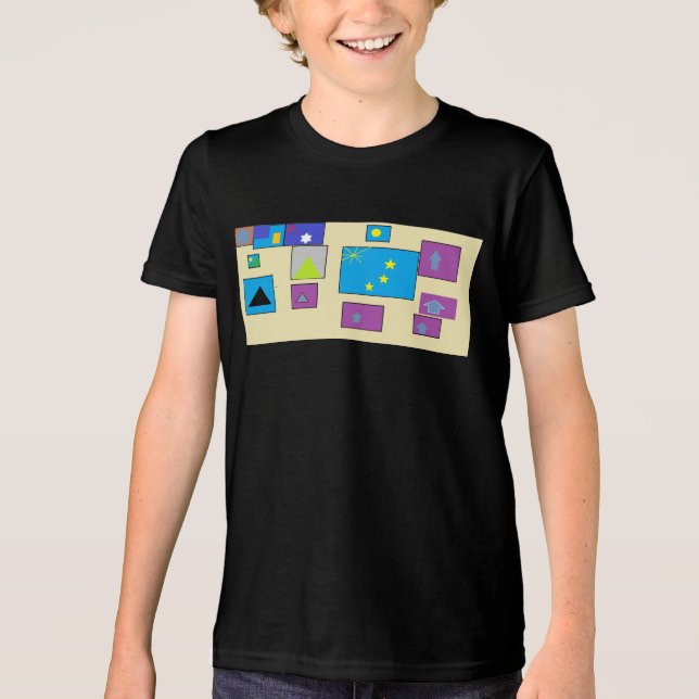 Weltflaggen Tri-Blend Shirt (Vorderseite)