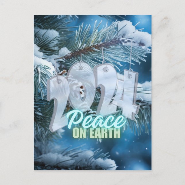 Weltfrieden 2024 Holiday Postcard Feiertagspostkarte (Vorderseite)