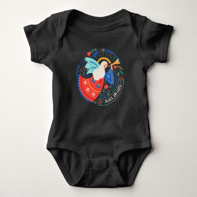 Weltfrieden Angel Design Baby Strampler (Vorderseite)
