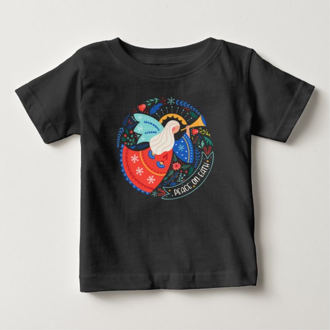 Weltfrieden Angel Design Baby T-shirt (Vorderseite)