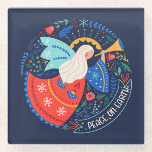 Weltfrieden Angel Design Glasuntersetzer