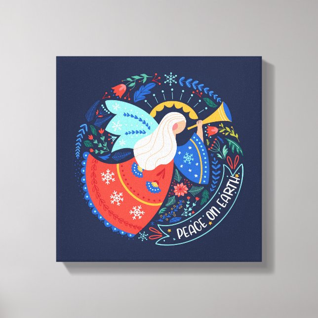Weltfrieden Angel Design Leinwanddruck (Vorderseite)