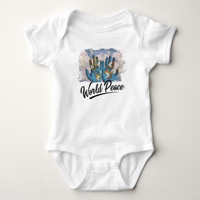 Weltfrieden Baby Strampler (Vorderseite)