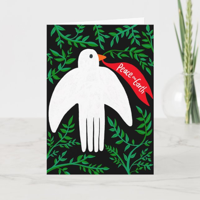 Weltfrieden Bird Dog Weihnachtsfeiertag Karte (Vorderseite)