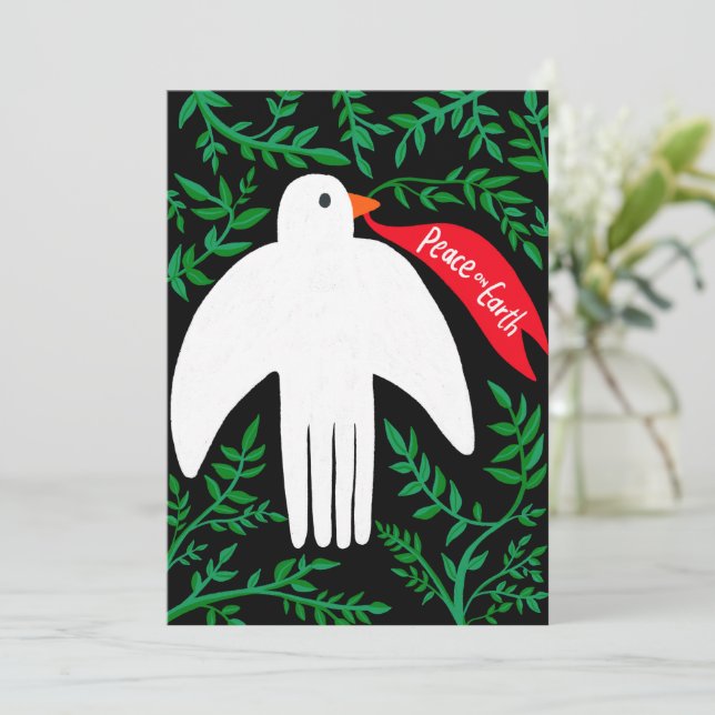 Weltfrieden Bird Dog Weihnachtsfeiertag Karte (Stehend Vorderseite)