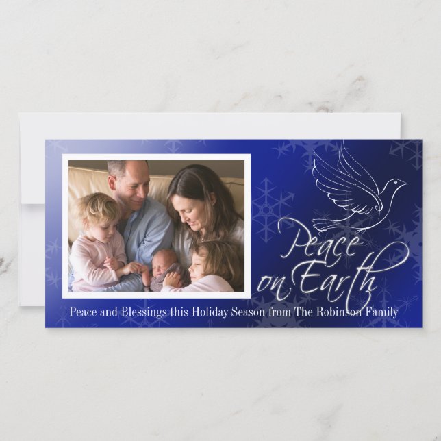 Weltfrieden Blue Dove Weihnachten (Vorderseite)