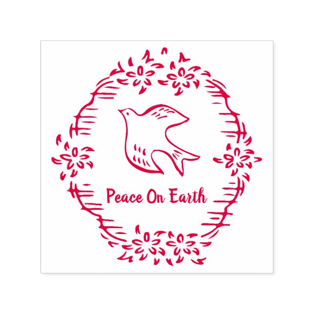 Weltfrieden Blume Weihnachten Christliche Taube Permastempel (Design)