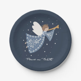 Weltfrieden Christmas Angel Holiday Family Pappteller