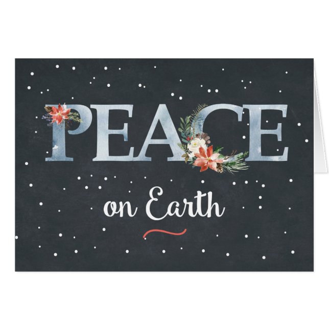 Weltfrieden Christmas Poinsettia auf Black (Vorderseite (Horizontal))