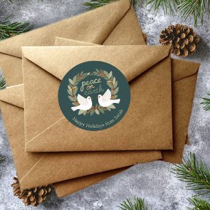 Weltfrieden Docks Weihnachtsfeiertage CUSTOM Runder Aufkleber