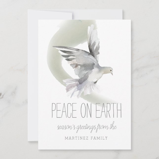 Weltfrieden Dove Christmas Feiertagskarte (Vorderseite)