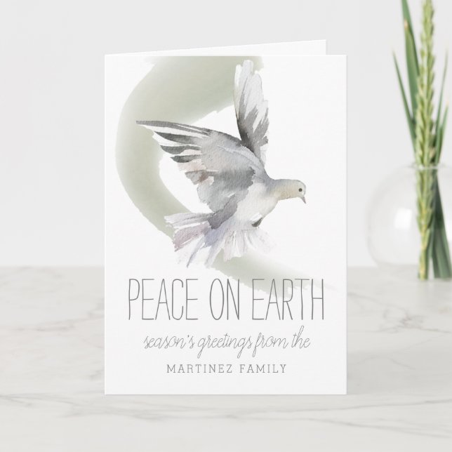 Weltfrieden Dove Foto Weihnachten Karte (Vorderseite)