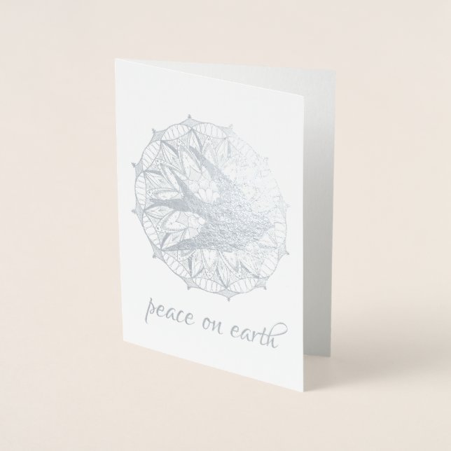 Weltfrieden Dove Mandala FOIL Folienkarte (Vorderseite)