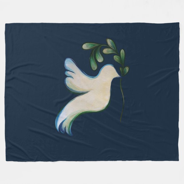 Weltfrieden Dove of Hope Fleecedecke (Vorderseite (Horizontal))