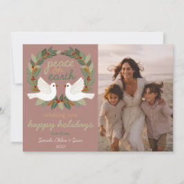 Weltfrieden Doves Christmas CUSTOM 3 FOTO Feiertagskarte