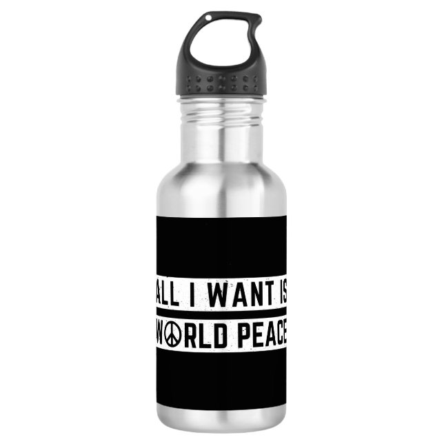 Weltfrieden Edelstahlflasche (Vorderseite)