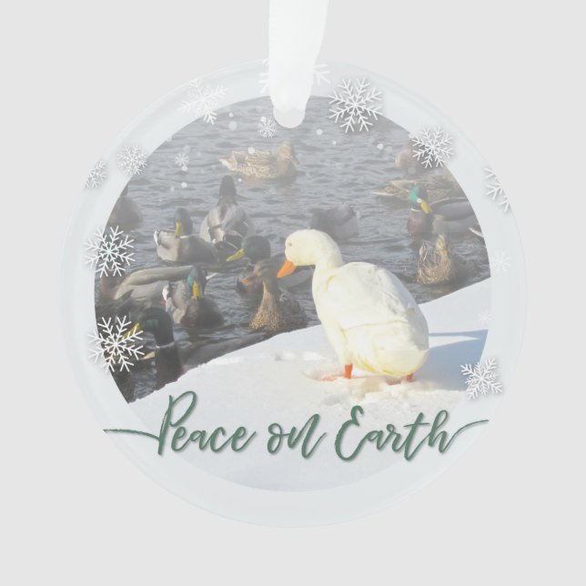 Weltfrieden Ente Ornament (Vorderseite)